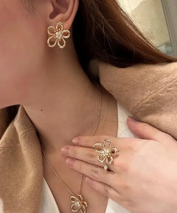 Bague Fleur en Zircon pour Femme