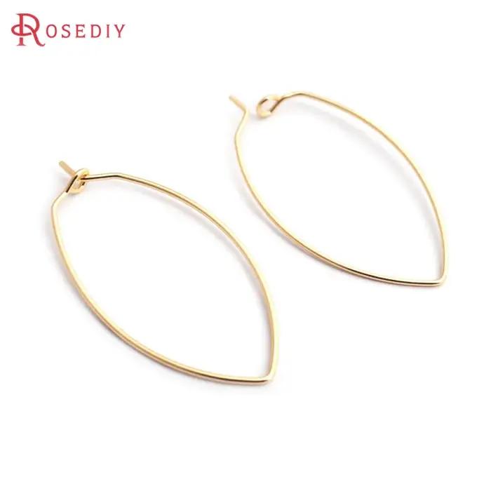 Boucles d'oreilles ovales longues couleur or 18 carats