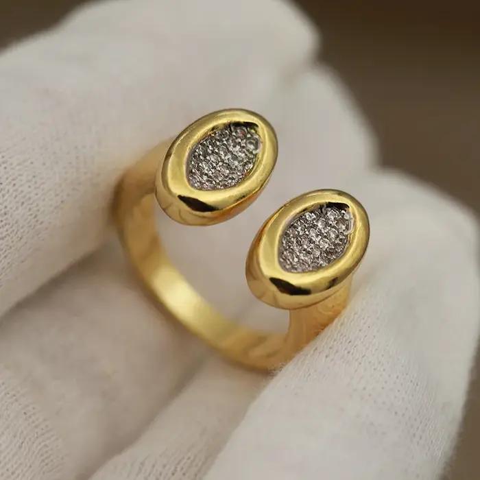 Nouveaux accessoires de vue zircone perles métalliques anneaux ouverts pour les femmes de luxe crist