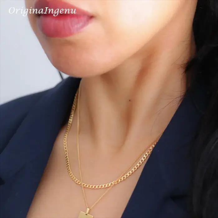 Collier chaîne gourmette rempli d'or 14K