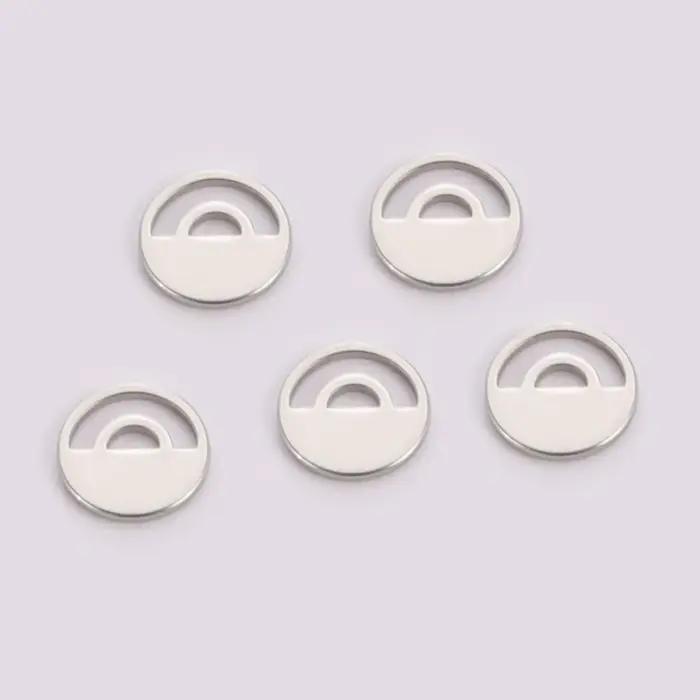 Pendentif Triangulaire Circulaire Creux en Acier Inoxydable, Demi-Anneau, Bracelet, Collier, Boucles