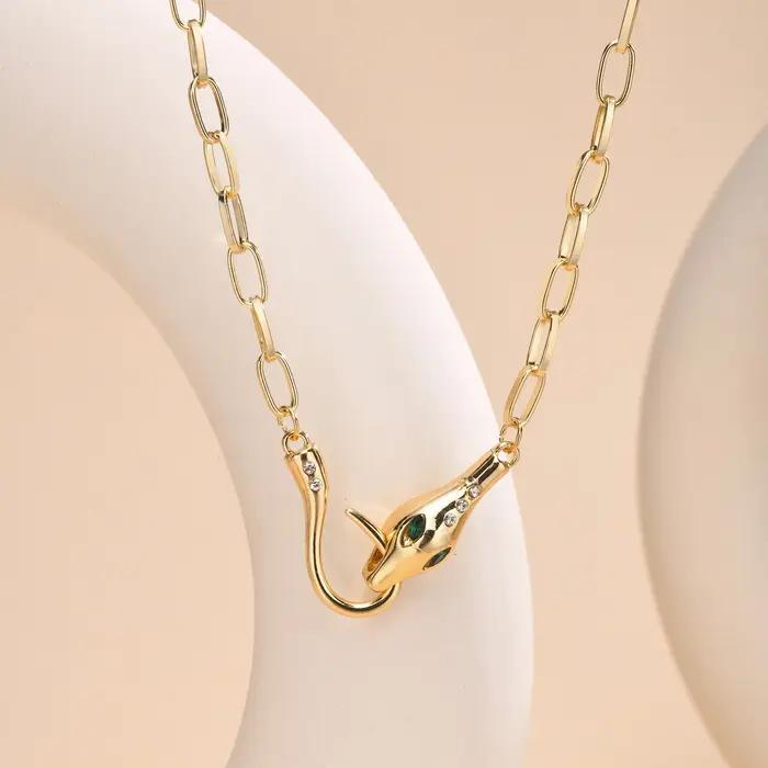Collier Serpette en acier inoxydable pour femmes avec pendentif zirconium, bijou animal de compagnie élégant pour occasions spéciales