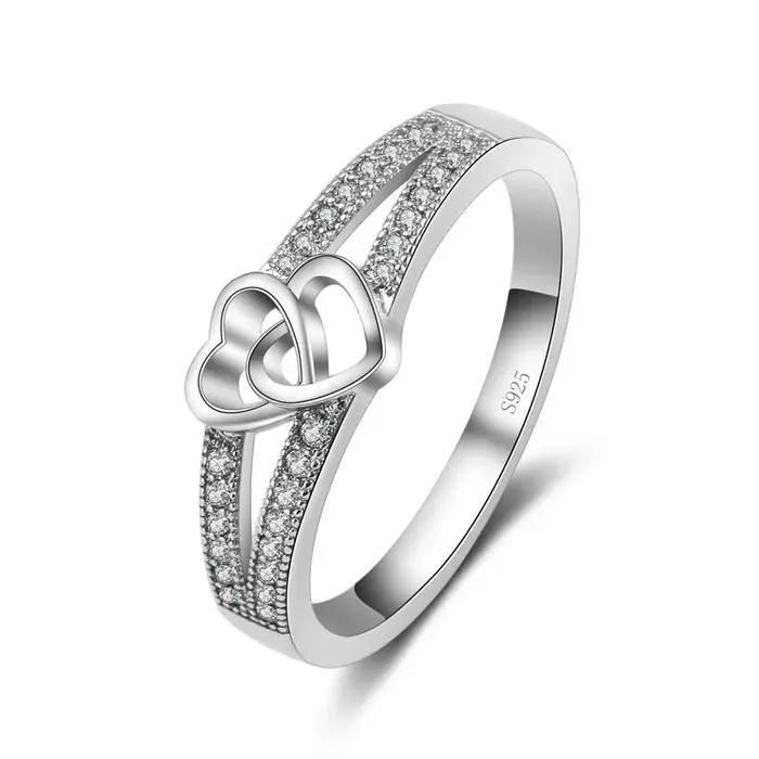 Bague couleur argent Sterling 925, Simple, doux, Style romantique, cadeaux pour amoureux, croix en f