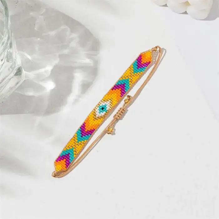 Bracelet mexicain bohème en verre perles tissées pour femmes occasions spéciales artisanat traditionnel