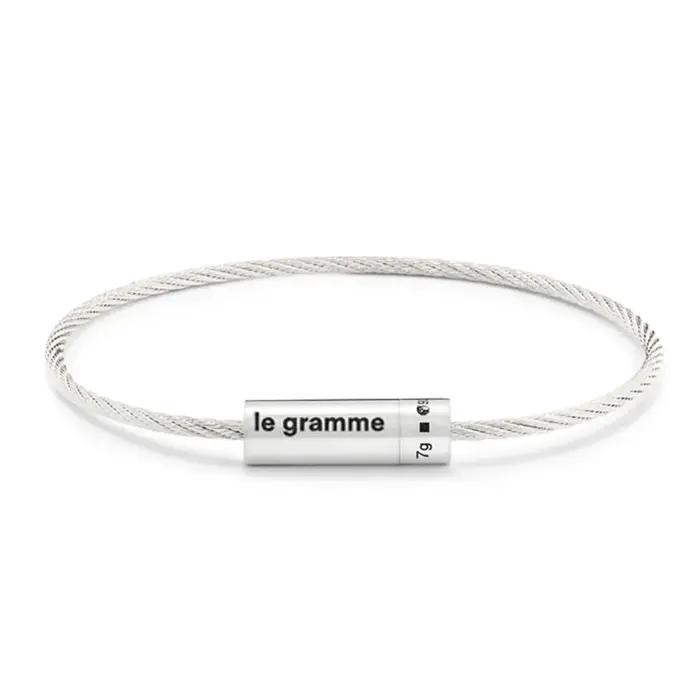 Bracelet en corde couleur argent LE pour hommes et femmes