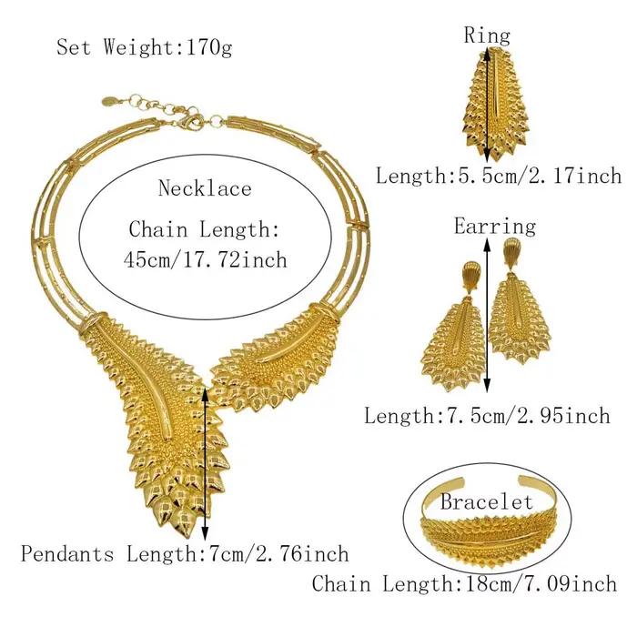 Ensembles de bijoux plaqués or de Dubaï pour femmes