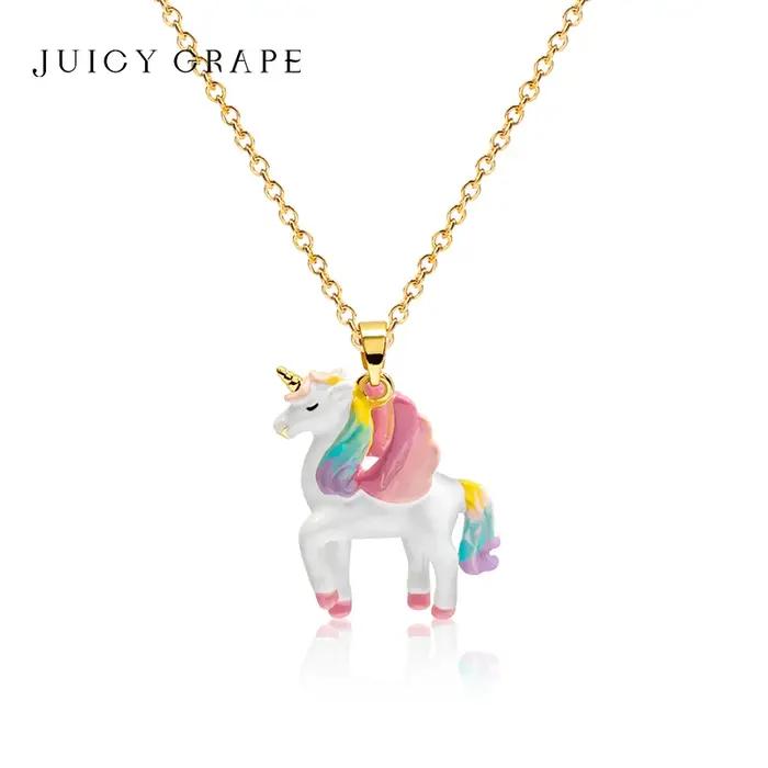 Collier pendentif licorne tendance 2026 JUICY GRAPE pour femmes