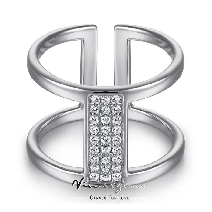 Bague ouverte en argent Sterling 925 massif pour femmes