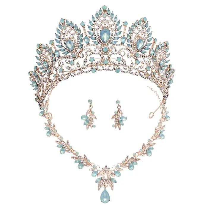 Ensemble de bijoux de mariée rose opale