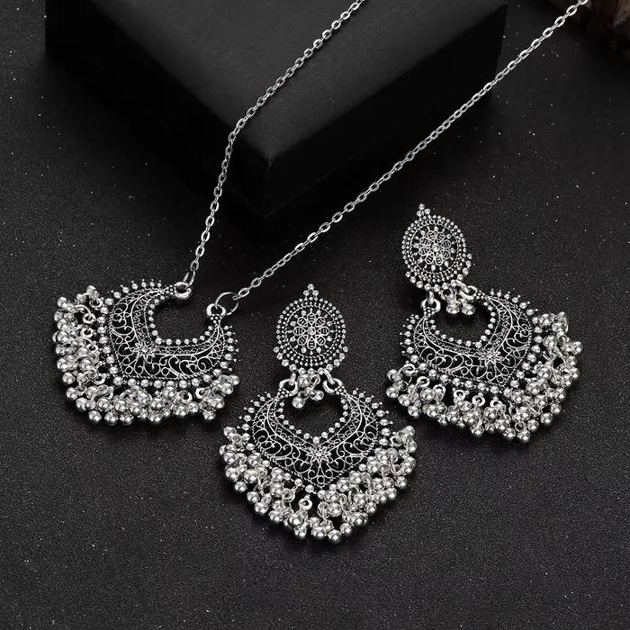 Ensemble de bijoux indiens plaqués or rétro pour femmes