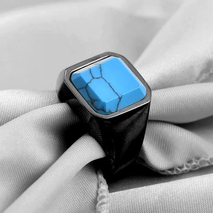 VQYSKO 2025 bague créative Unique en acier inoxydable, Simple et à la mode, bague polyvalente sertie de diamants carrés de 13MM