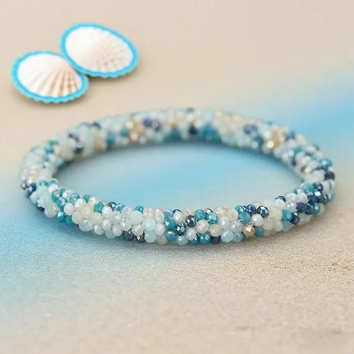 Bohème perles colorées femme Bracelet 6 couleurs petite perle de cristal doux décontracté brin Braslet fête Festival filles cadeau Joias