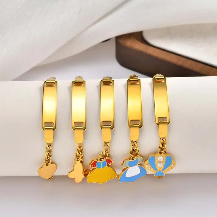 Bracelet Cœur Personnalisé avec Nom et Barre d'Identification, Bracelets d'Identification pour Bébé et Enfant, Breloques Tressées à la Main, Cadeau d'Anniversaire pour Nouveau-Né Fille Occasions Spéciales