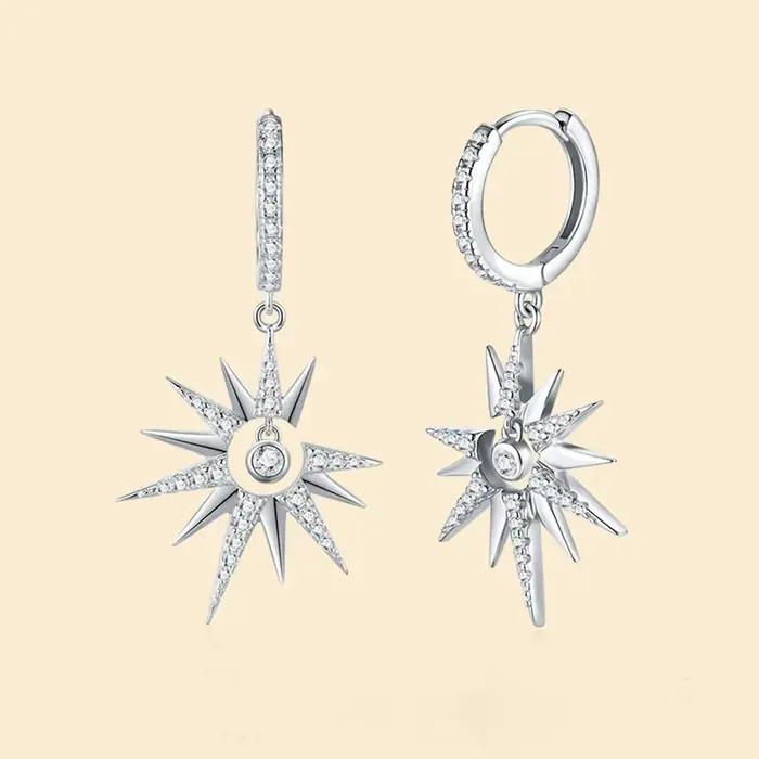 Wong Rain – boucles d'oreilles scintillantes en argent Sterling 925