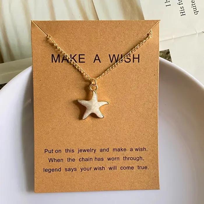 Collier étoile de mer pour cadeau de vacances d'été, mignon, joli, nouvelle mode, ras du cou, vente