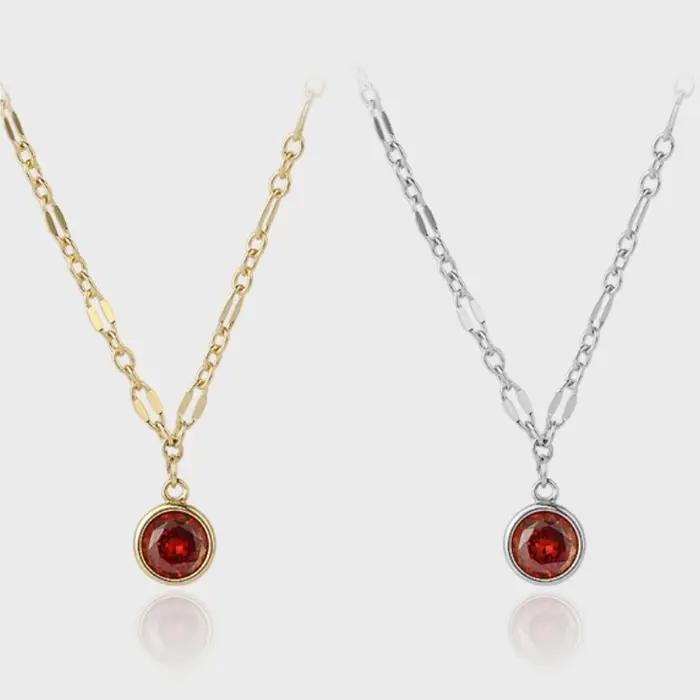 Collier pendentif rouge pour femme
