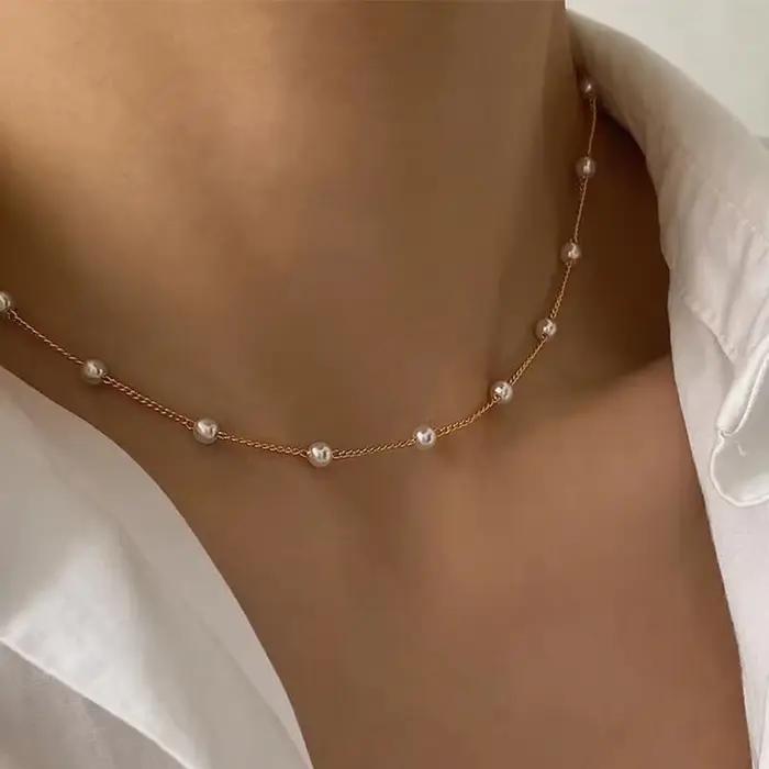 Cou de perles gothique SUMENG en forme de goutte d'eau dorée pour femmes et hommes, idéal pour sorties, anniversaires et cadeaux spéciaux