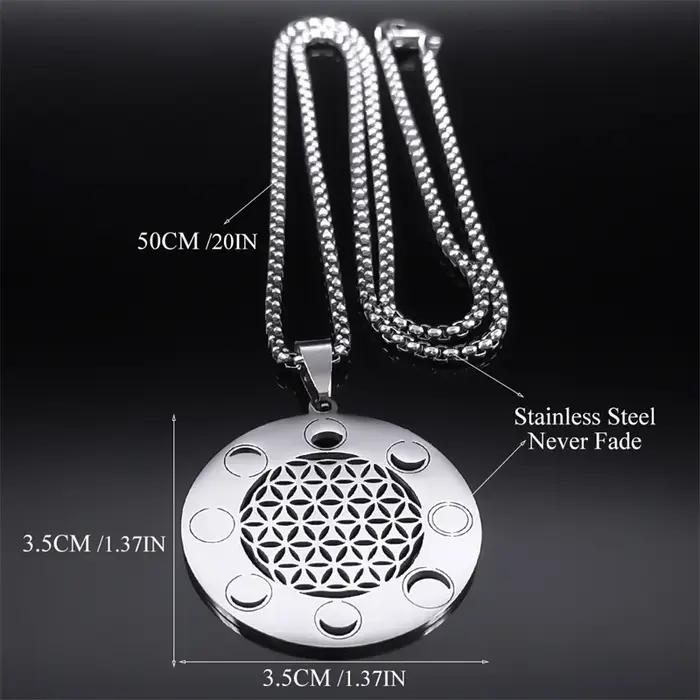 Collier pendentif fleur de vie géométrie sacrée pour hommes et femmes