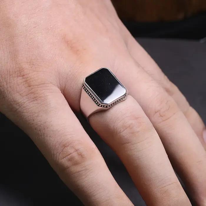 Bague en argent Sterling 925 massif pour hommes