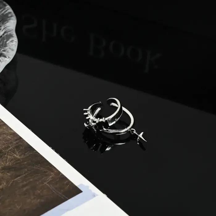 Boucles d'oreilles Hip-Hop en forme d'étoile à épines superposées