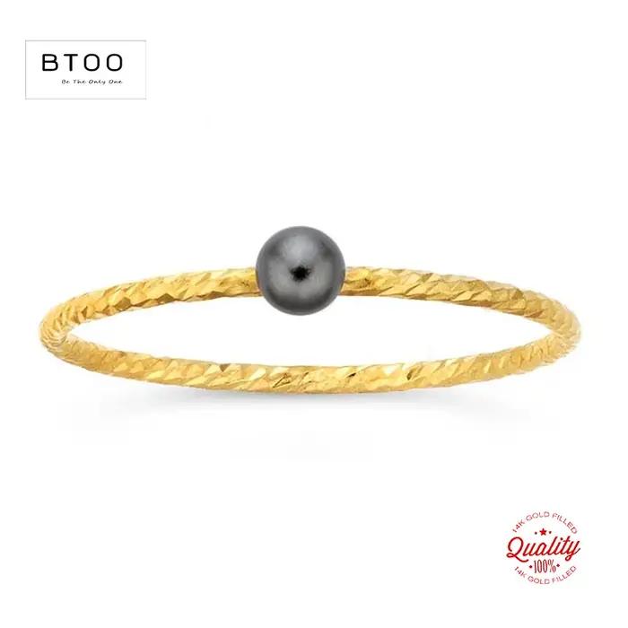 Bague en or 14K remplie de perles blanches boho élégante pour femmes occasions spéciales partis et mariages