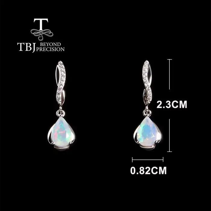 Magnifique design de mode opale naturelle pierres précieuses boucles d'oreilles en argent sterling bijoux ajouter une élégance délicate au quotidien des femmes