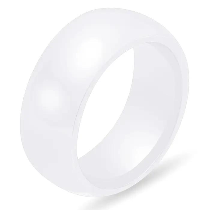 Bague en céramique rose/blanc/noir lisse pour femmes