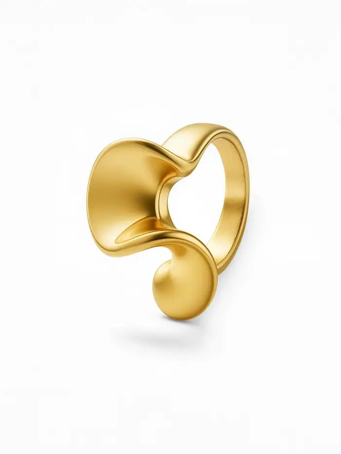 St.delan Vente en gros de bagues statement en acier inoxydable plaqué or 18 carats | Bijoux de mode pour femmes