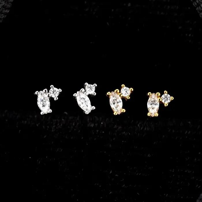 Boucles d'Oreilles Scintillantes en Argent Sterling S925 Design Simple Luxe Polyvalentes Bijoux Tendance Femme Occasions Spéciales