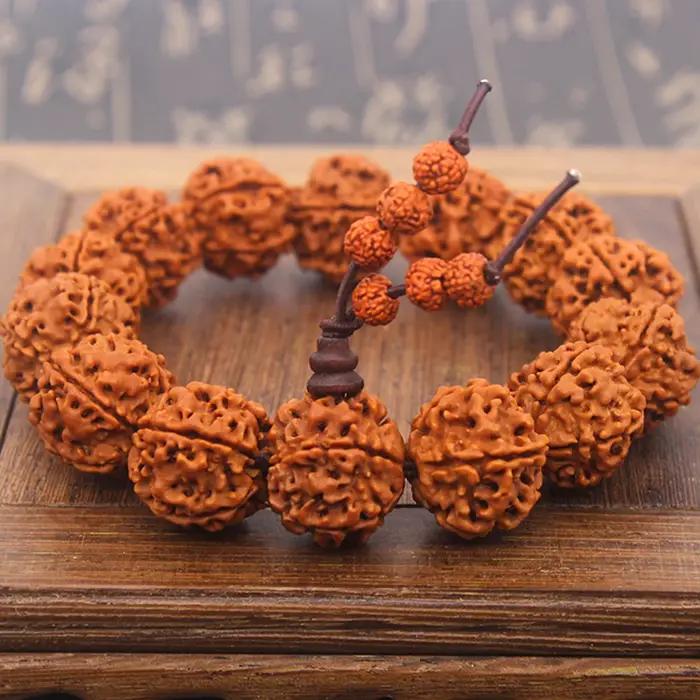 18mm 5 Mukhi Rudraksha Mala chapelet Bracelet Bodhi bouddhisme tibétain