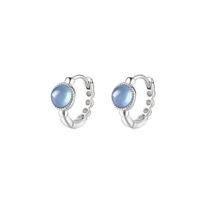 Boucles d'oreilles JellyStory Aquamarine en argent S925 pour femmes élégantes et sophistiquées pour les occasions spéciales et les événements quotidiens