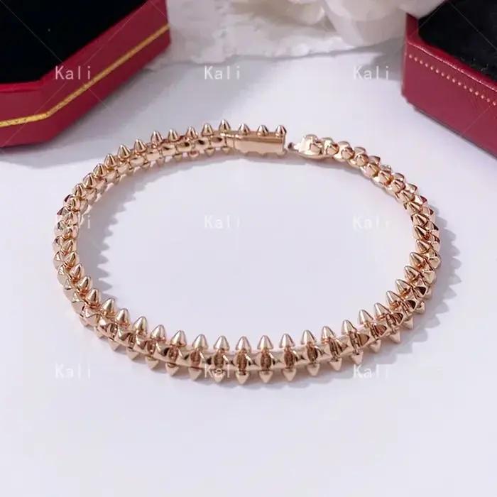 Bracelet à rivets en argent sterling 925 de marque classique