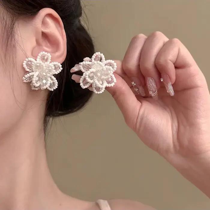 Boucles d'oreilles en perles de cristal pour femmes
