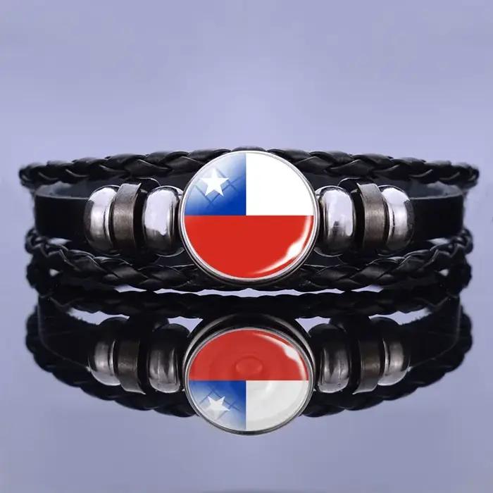 Bracelet en cuir tressé géométrique à la mode pour hommes et femmes occasions spéciales américaine sud exotique sportive