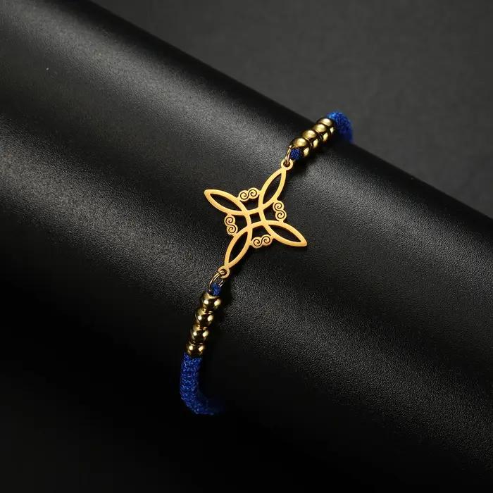 Bracelet en corde rouge tétragrammaton en acier inoxydable