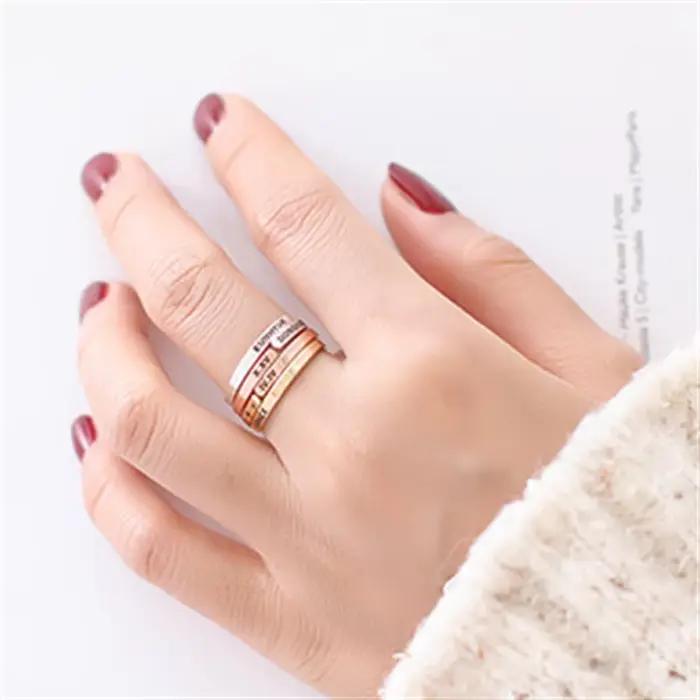 Bague personnalisée en argent 925 avec initiales pour femmes occasions spéciales elegance bijou de mariage alliance de fiançailles cadeau romantique