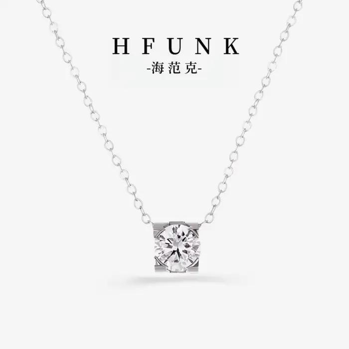 Collier de clavicule en argent sterling 925 serti de moissanite blanche pour femmes occasions spéciales engagement elegance