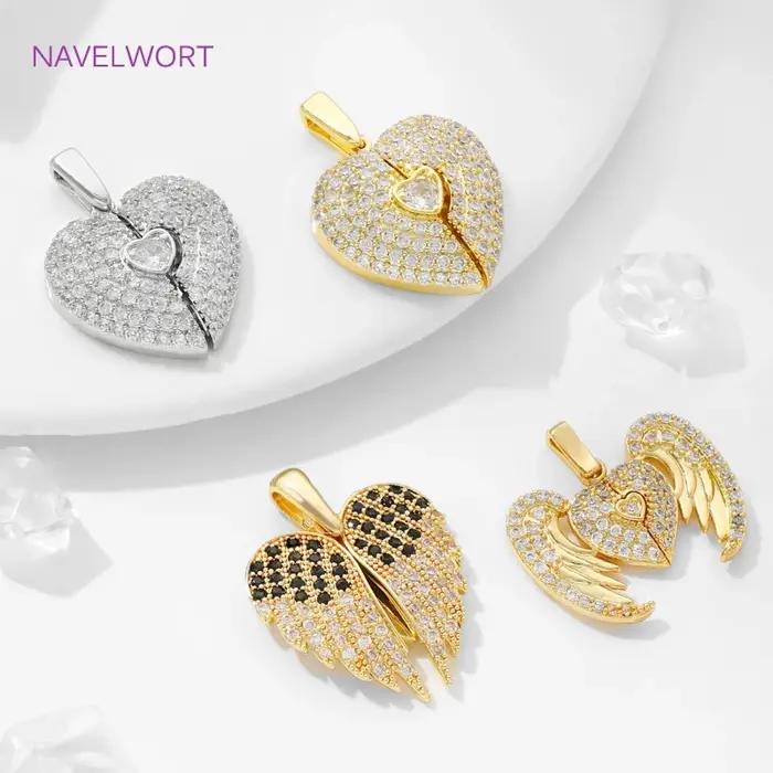 Pendentif à breloques cœur en laiton plaqué or 18 carats pour bijoux personnalisés artisanat et création de bijoux occasions spéciales