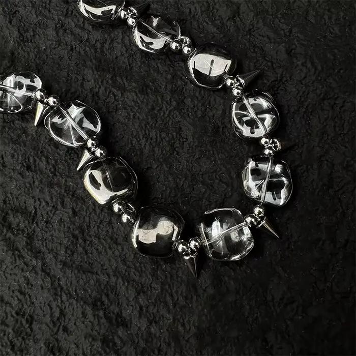 Collier néo-gothique ZHUHE en cristal avec rivets pour homme et femme pour soirée et cérémonies spéciales