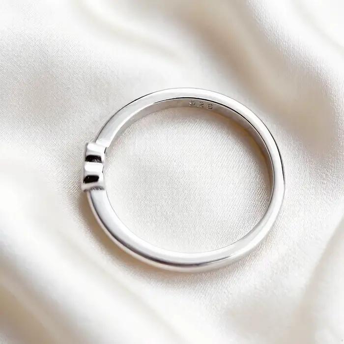 Bague en argent sterling 925 romantique sertie de zirconium blanc cœur à offrir pour occasions spéciales engagement mariage noël