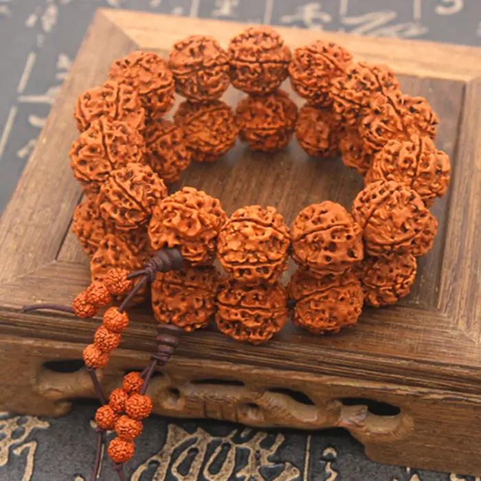 18mm 5 Mukhi Rudraksha Mala chapelet Bracelet Bodhi bouddhisme tibétain