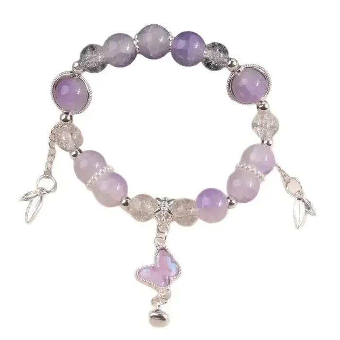 Bracelet en verre arc-en-ciel à sept couleurs pour femme
