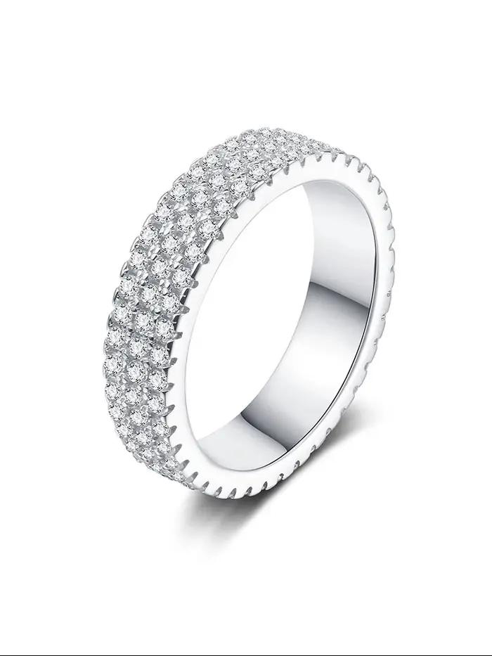 Bague femme éternité 925 en argent Sterling Micro pavé AAAAA Zircon cz