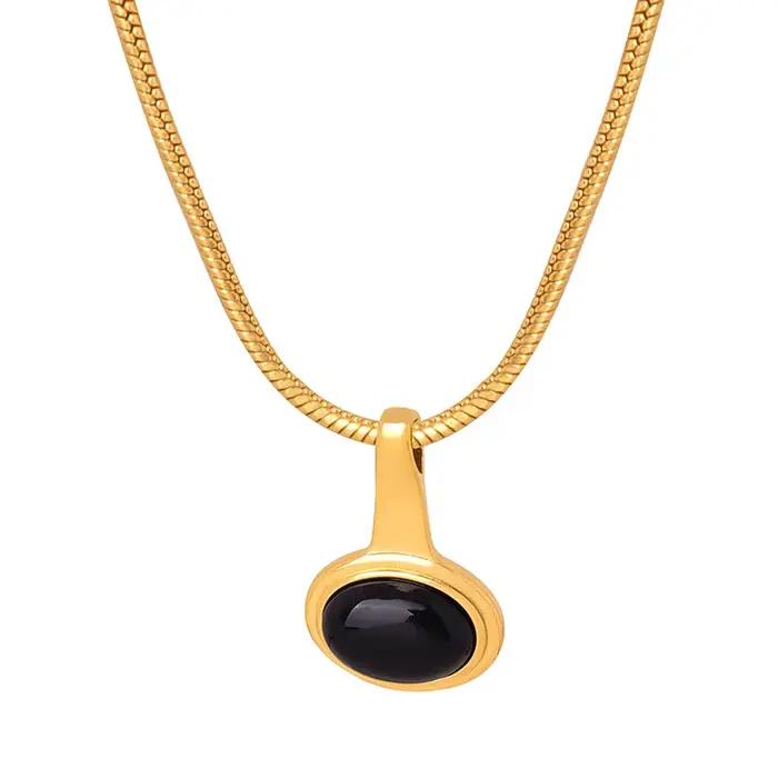 Collier pendentif naren onyx noir pour femme