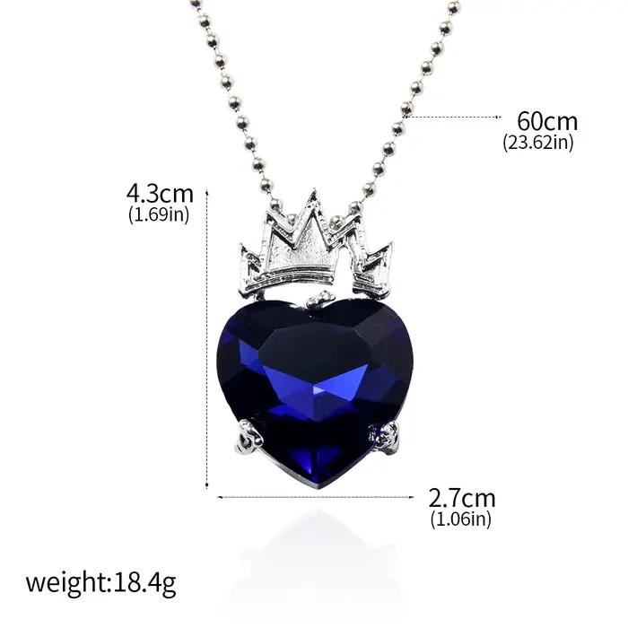 Film Descendants coeur collier Evie Fairest rouge bleu coeur couronne pendentif collier pour femmes