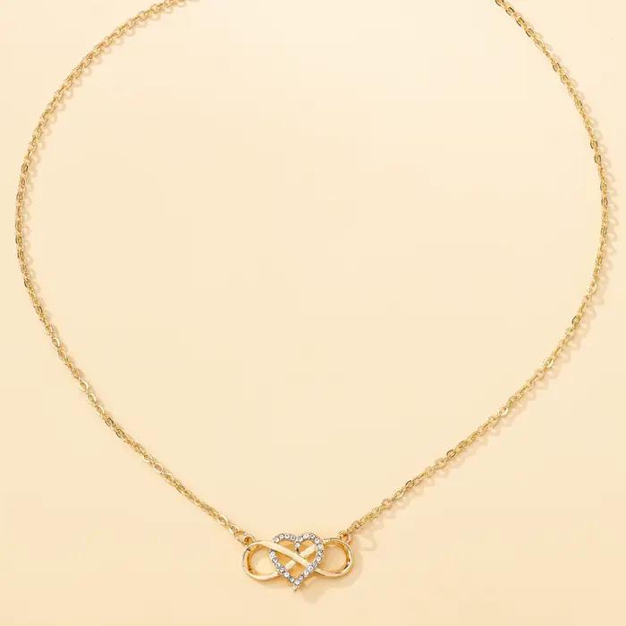 Collier pendentif cœur Love Forever, bijoux cadeaux pour la saint-valentin