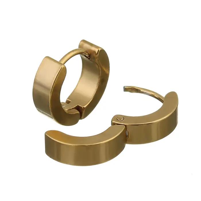 LOULEUR 1 paire 14mm boucles d'oreilles en acier inoxydable