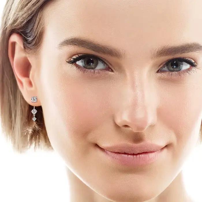 Boucles d'oreilles à pampilles en moissanite et argent 925 pour homme et femme occasions spéciales élégantes à offrir