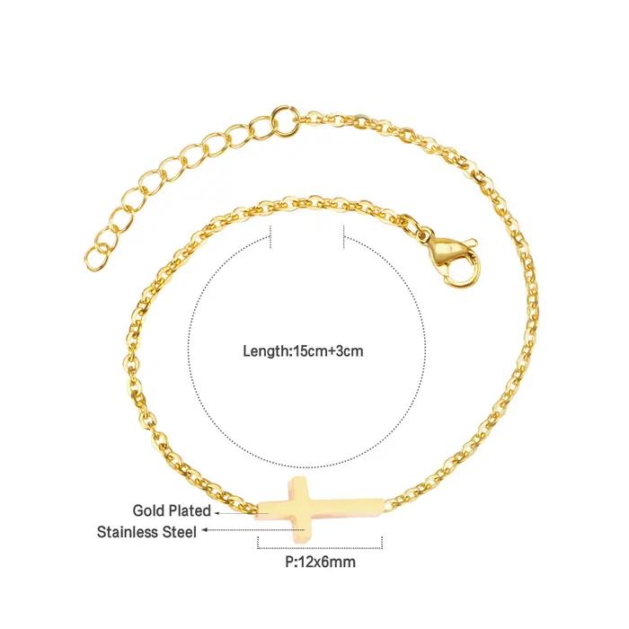 LUXUKISSKIDS classique Goth croix bracelets porte-bonheur pour femme/hommes jésus chrétien bijoux en