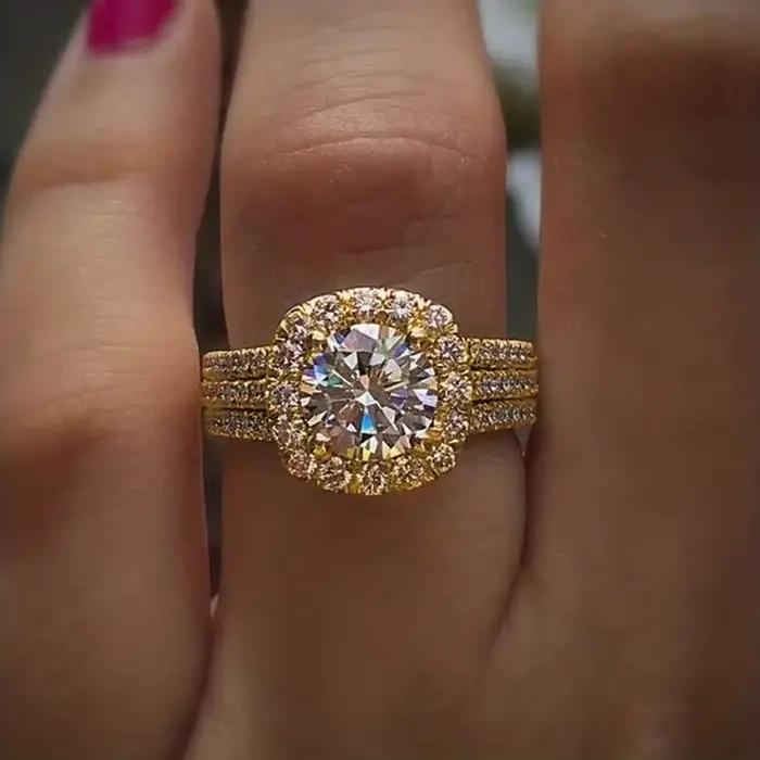 Bague moissanite carrée en argent sterling 925